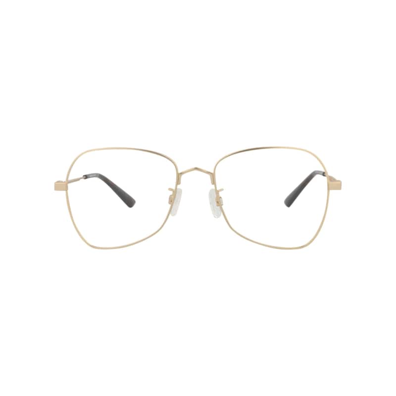 McQ Alexander McQueen Square-Frame Metal Optical Frames, Transparent Lens, Matte Light Gold Frame