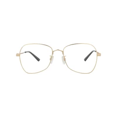 McQ Alexander McQueen Square-Frame Metal Optical Frames, Transparent Lens, Matte Light Gold Frame