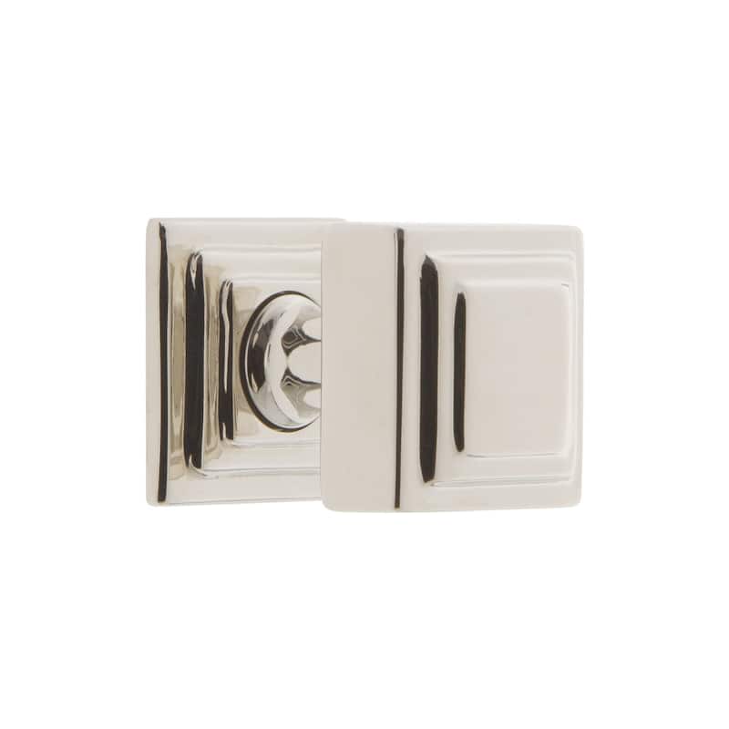 Grandeur CARR-BRASS-KNOB-CARR Carre 1-1/4" Solid Metal Stepped Square - Polished Nickel