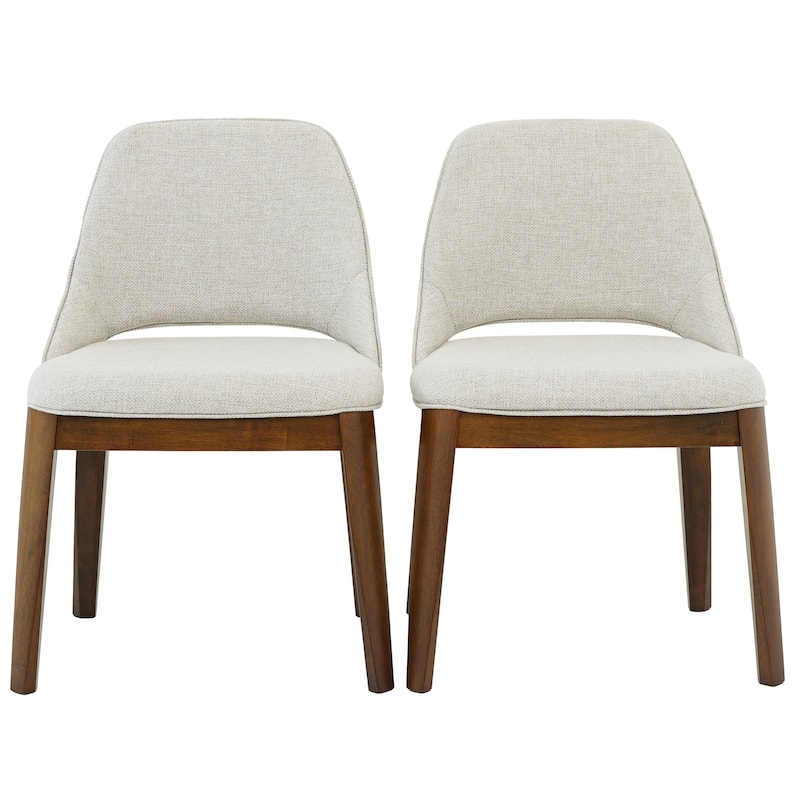 Cody Contemporary Dining Chairs in Cream Linen (Set of 2)