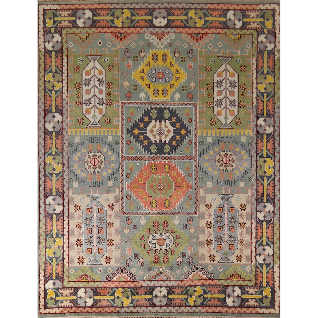 Geometric Heriz Serapi Oriental Area Rug Handmade Wool Carpet - 7'11"x 9'11"