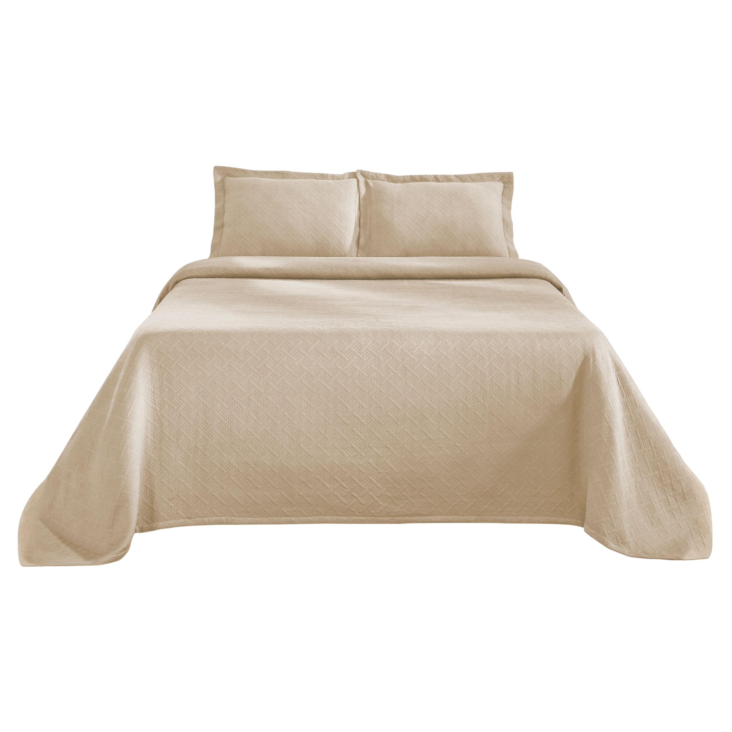 Superior Jacquard Matelasse Basket Cotton Bedspread Set 
