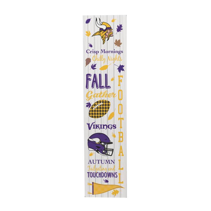 47" Double Sided Seasonal Porch Leaner, Minnesota Vikings - 47" x 11.25"