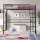 preview thumbnail 3 of 7, Twin Size Steel Loft Bed with Guardrails & Ladder