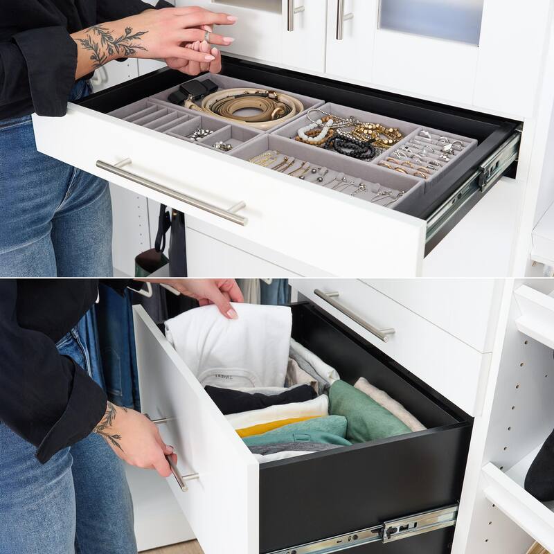 Bestar Florence 61W x 16D Closet System with Drawers, Slab