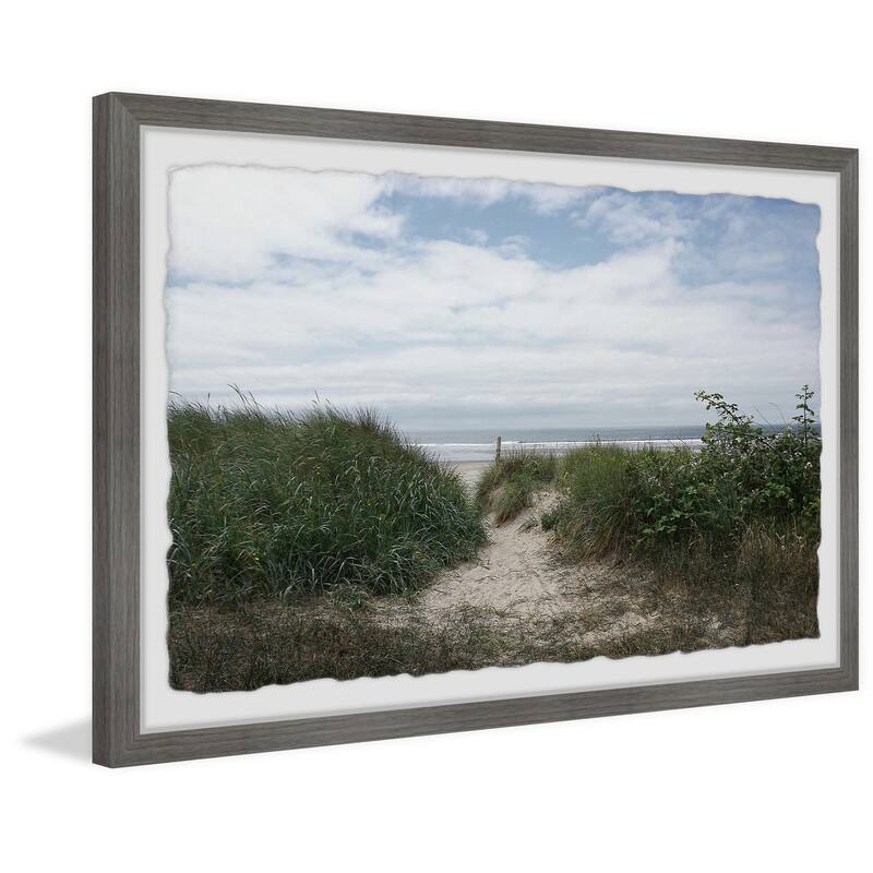Coastal Vegetation Framed Wall Art, Coastal Serenity - Tranquil Ocean-Inspired Wall Décor