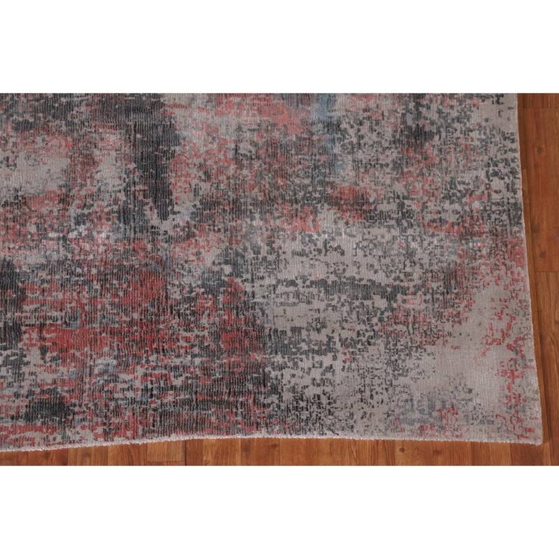 All-Over Abstract Modern Area Rug Hand-Knotted Wool Carpet - 5'3" x 6'10"