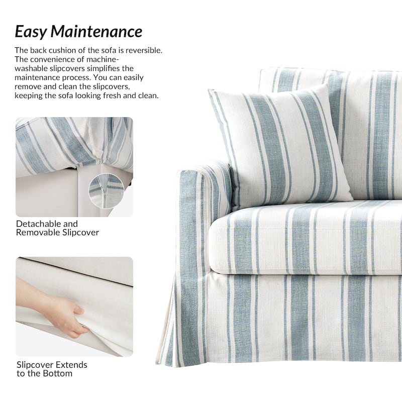 Volkhard 80.5" Modern Slipcovered Sofa With Removable Back Cushion By HULALA HOME