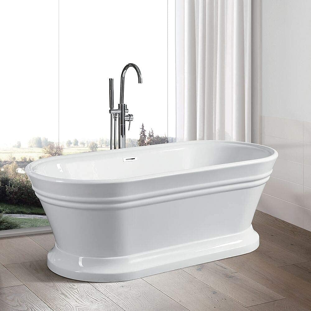 Vanity Art 67" Acrylic Freestanding Soaking Bathtub