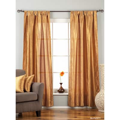 Gingery Gold Tab Top Textured Curtain / Drape / Panel - 84" - Piece