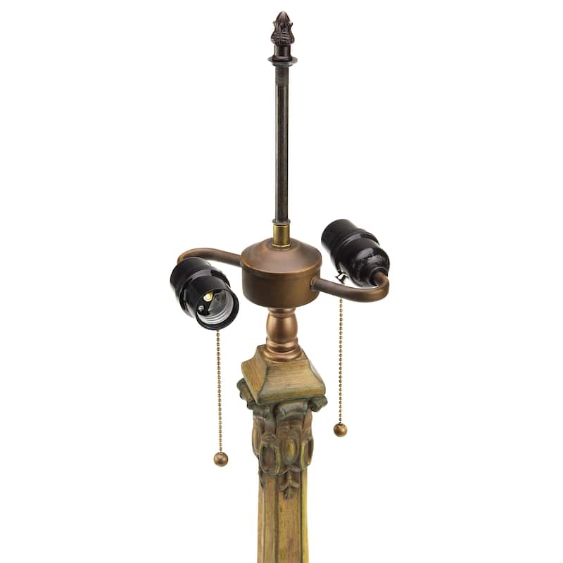 Alice River of Goods Multicolor Stained Glass Dome Shade 26.75-Inch Table Lamp - 18" x 18" x 26.75"