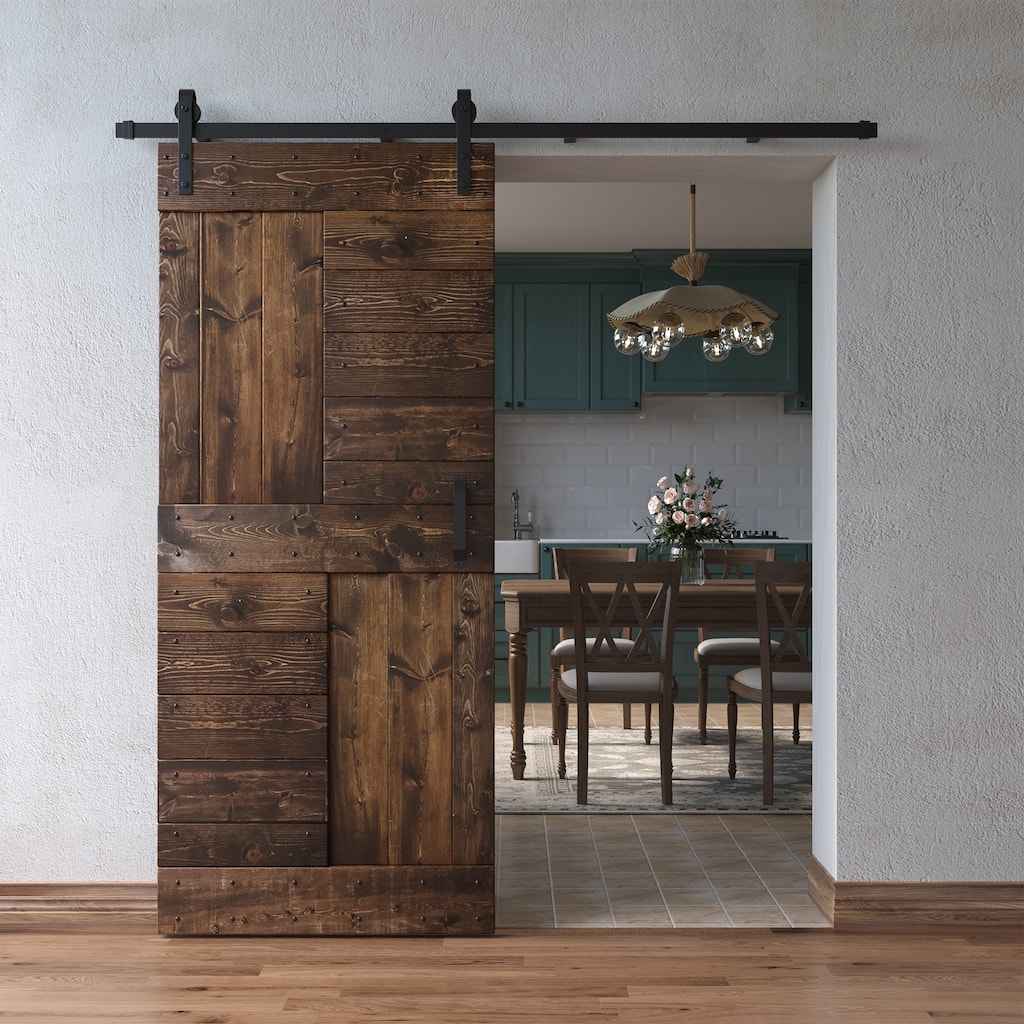 Coast Sequoia 36in x 84in S Series Pine Wood Sliding Barn Door With Hardware Kit