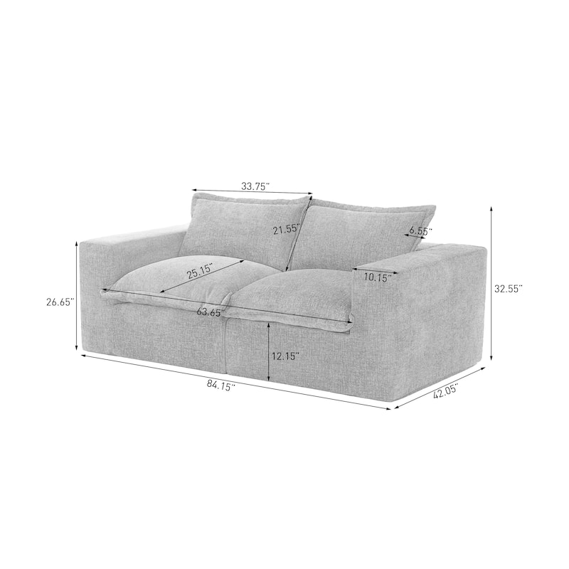 Comfy Cloud Chenille Upholstered Sectional Sofa with Pillow-Top Cushion