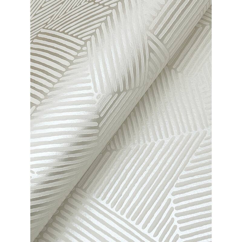 A-Street Prints Crescendo Silver Block Geometric Wallpaper