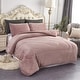 preview thumbnail 1 of 58, Fleece/ Sherpa Down Alternative 3-piece Comforter Set Woodrose - King