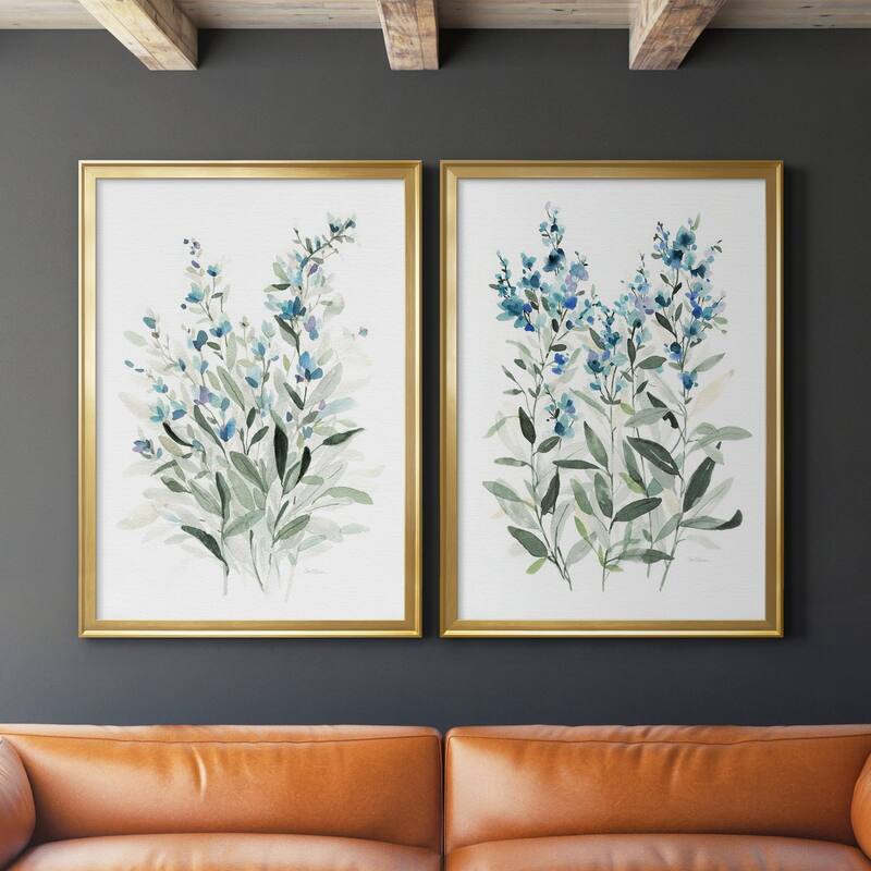 Delicate Blue Botanical I Premium Framed Print - Ready to Hang - Multi-Color