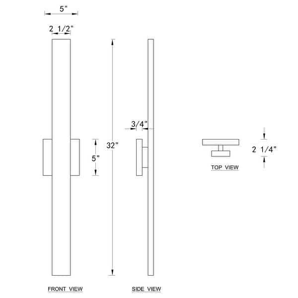dimension image slide 4 of 6, C Cattleya 2-Light Matte Black Aluminum LED Outdoor Wall Sconce