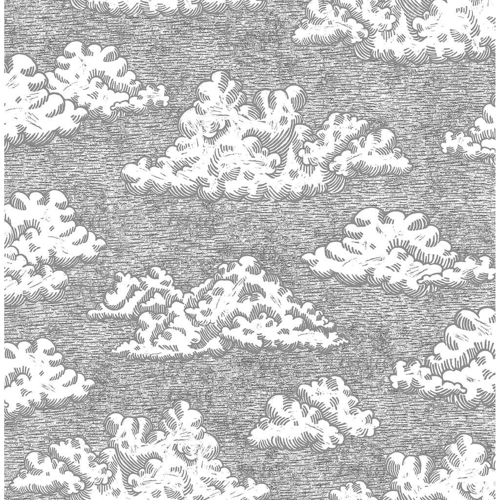 NuWallpaper Block Print Grey Day Dream Novelty Peel & Stick Wallpaper