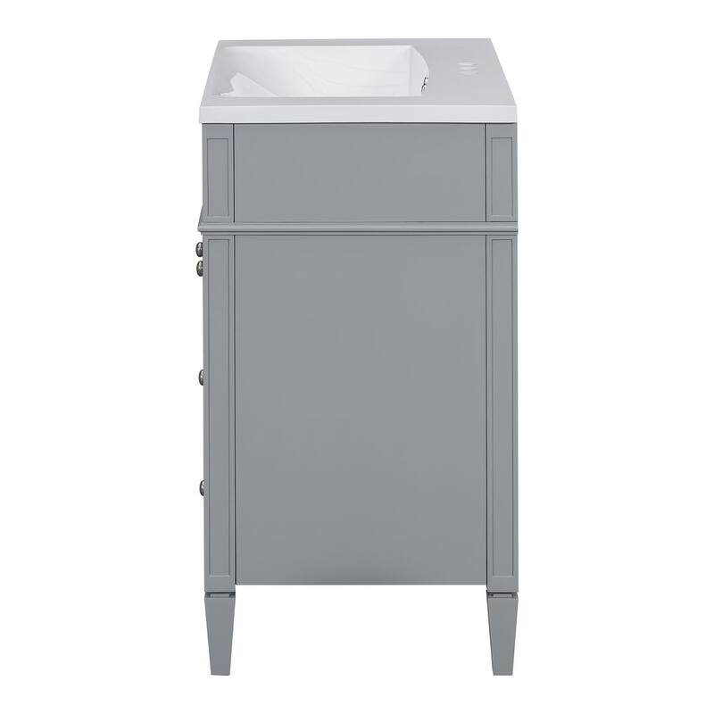 30" Modern Bathroom Vanity with Top Sink and 2 Drawers and a Tip-out Drawer