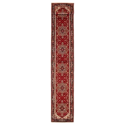 ECARPETGALLERY Hand-knotted Serapi Heritage Red Wool Rug - 2'6 x 16'2