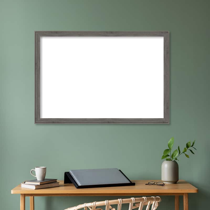 Amanti Art Regis Barnwood Grey Narrow Framed Dry Erase Magnetic Board