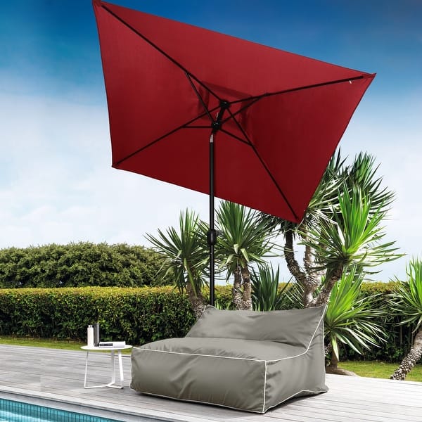 15x9 patio umbrella with base PALMAS 15 X 9 Ft Double Sided Twin Umbrella for Outdoor Patio, Lime Green main image 0