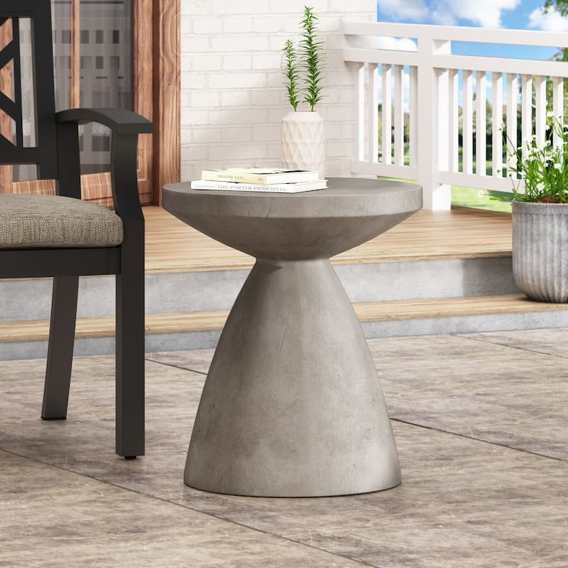 Modern Lightweight Concrete Hourglass Side Table