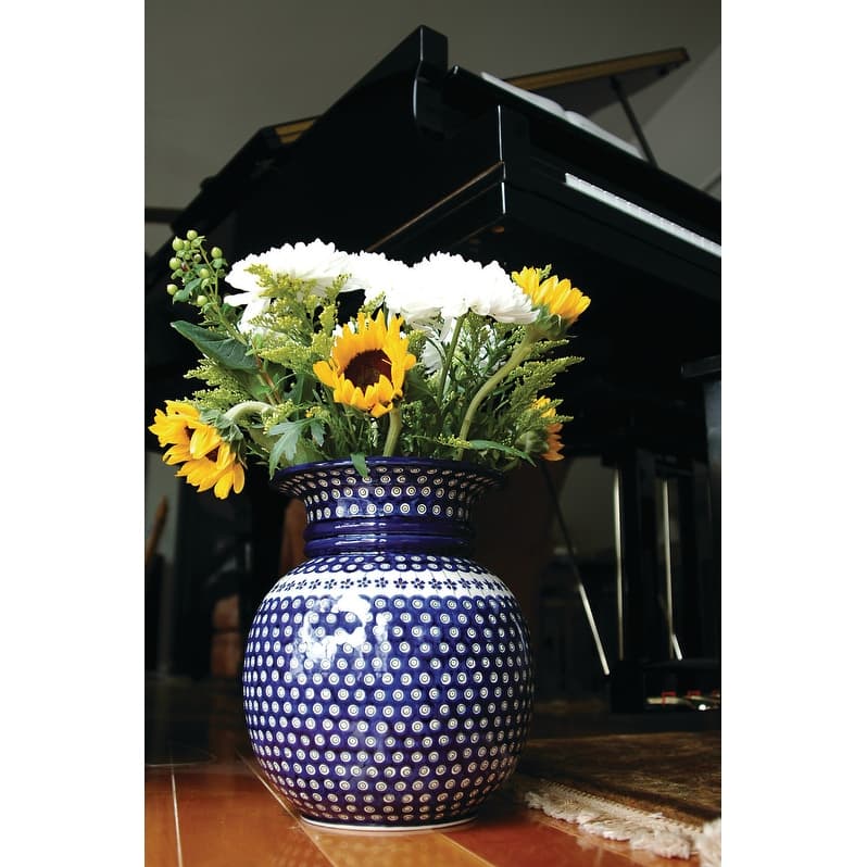 Blue Rose Polish Pottery 169 Zaklady Floor Vase