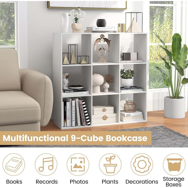 4/6/8/9-Cube Bookcase Freestanding Bookshelf Cube Storage Organizer