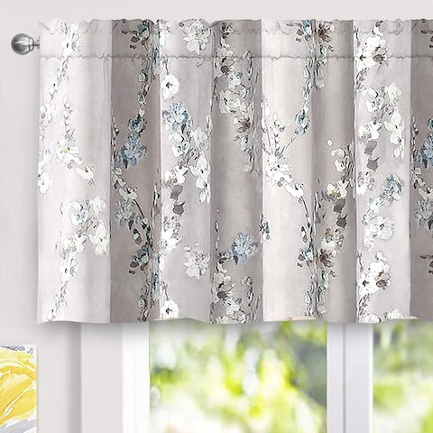 DriftAway Mackenzie Abstract Floral Pattern Window Treatment Valance 50 x 24 - 50" width x 24 " length