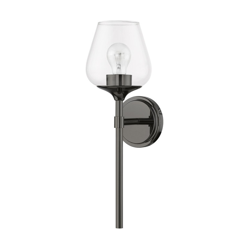 Livex Lighting 1-light Black Chrome Vanity Sconce, 17471-46 - 5.75" W 18" H 6.5" EXT