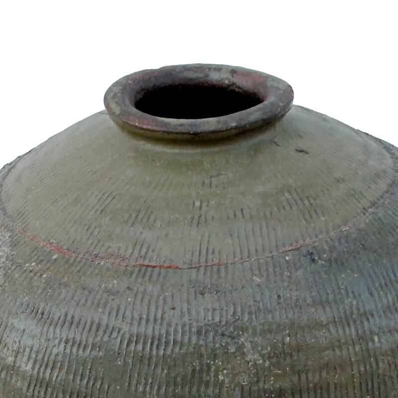 Artissance 20"H Distressed Oliver Jar - Distressed Green - 13" L x 13" W x 20" H - 13" L x 13" W x 20" H - Off-White