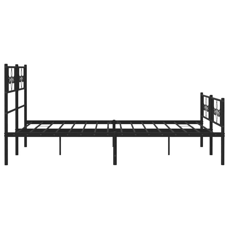 vidaXL 12 Inches Black Queen Metal Bed Frame No Mattress - 81.5" x 61.4" x 35.4"