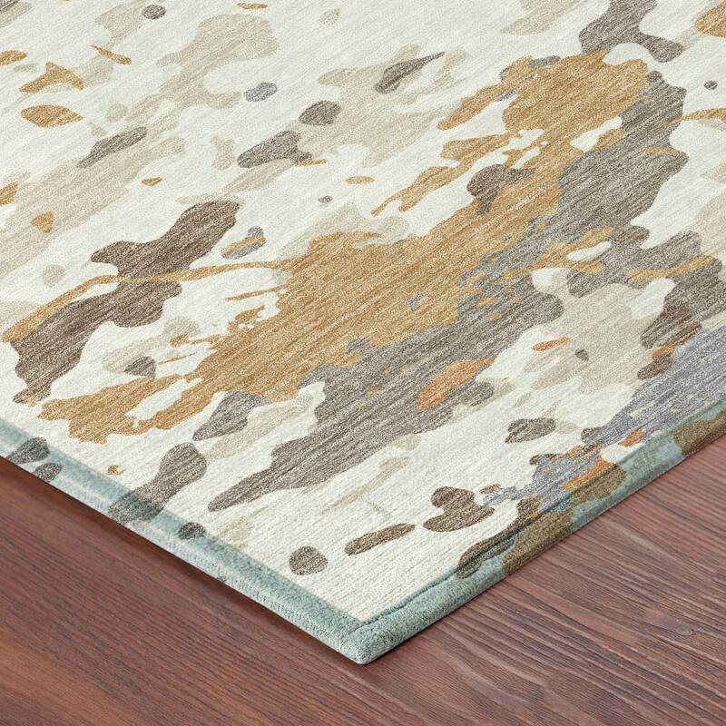 Machine Washable Indoor/ Outdoor Modern Calhan Chantille Rug