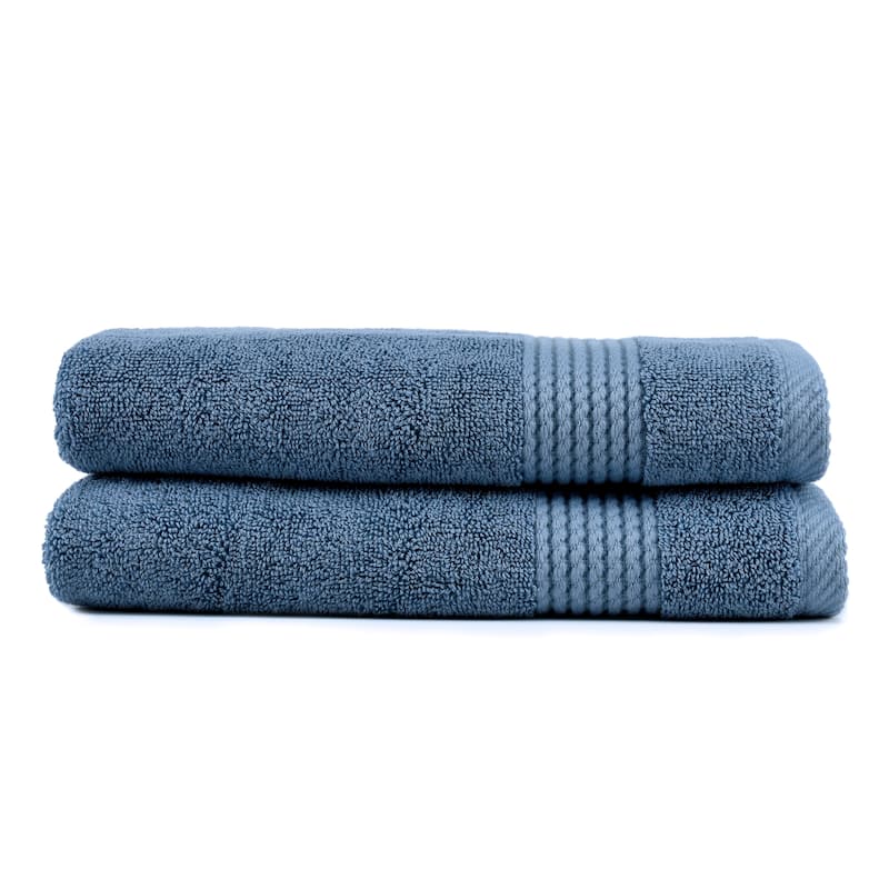 East'N Blue Lara Turkish Cotton Hand Towel (Pack of 2) - Navy Blue