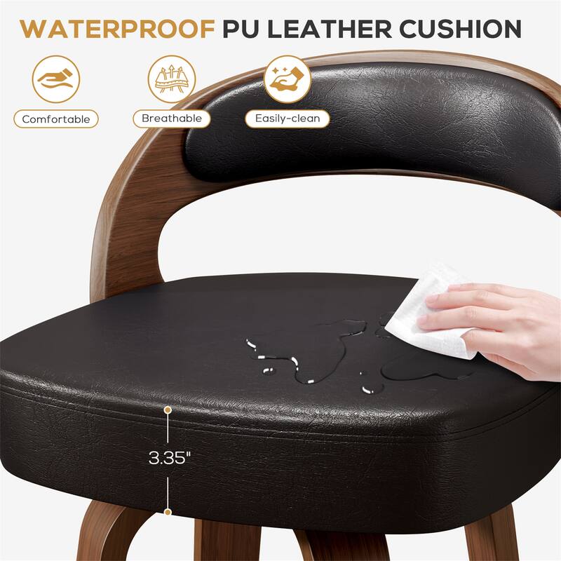 Set of 2 Swivel Counter Height Bar Stools for Kitchen Island