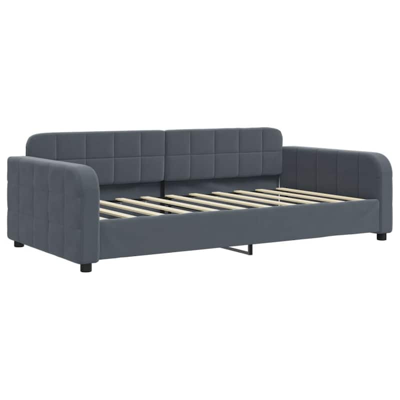 vidaXL Daybed with Trundle without Mattress Dark Gray 39.4"x74.8"