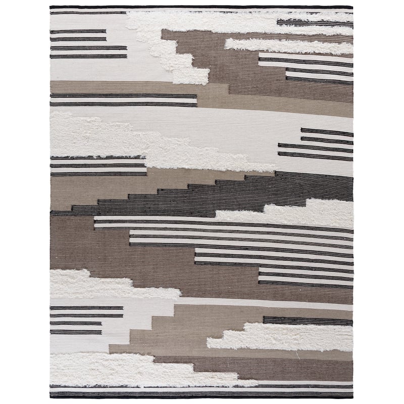 SAFAVIEH Handmade Kenya Jozefa Southwestern Rustic Wool Rug - 8' x 10' - Black/Ivory