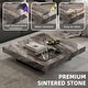 preview thumbnail 27 of 29, 43" Mid Century Modern Square Coffee Table, Carbon Steel Legs