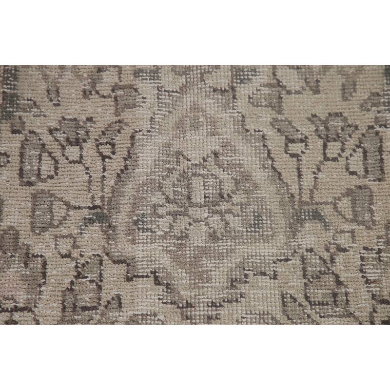 Distressed Tabriz Persian Antique Rug Handmade Oriental Wool Carpet - 6'7" x 9'2"