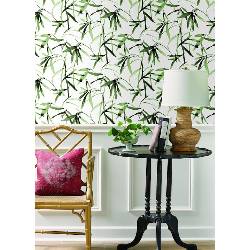 Menton Vinyl Bamboo Ink Wallpaper 27 in x 27 ft = 60.75 sq ft