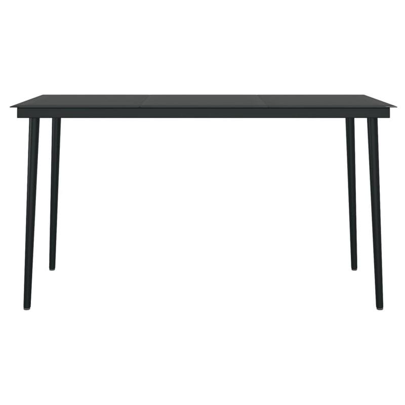 vidaXL Patio Dining Set Seat 3/5/7 Piece Black/Gray 31.5"/55.1" Table Length