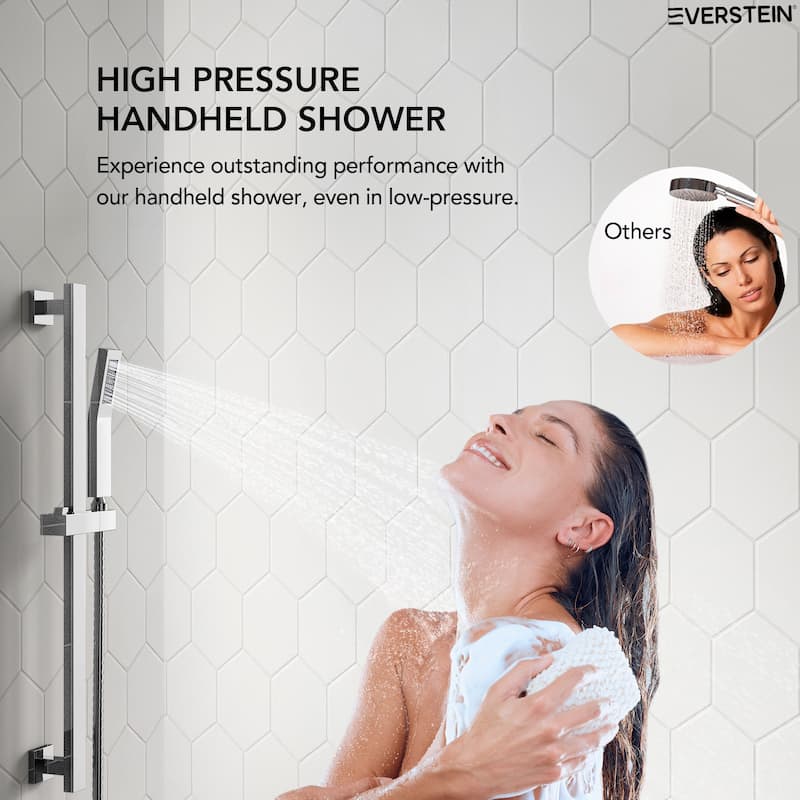 Slide Bar High-Pressure Balancing Shower System 10" Rainfall Shower Head with Handheld Shower