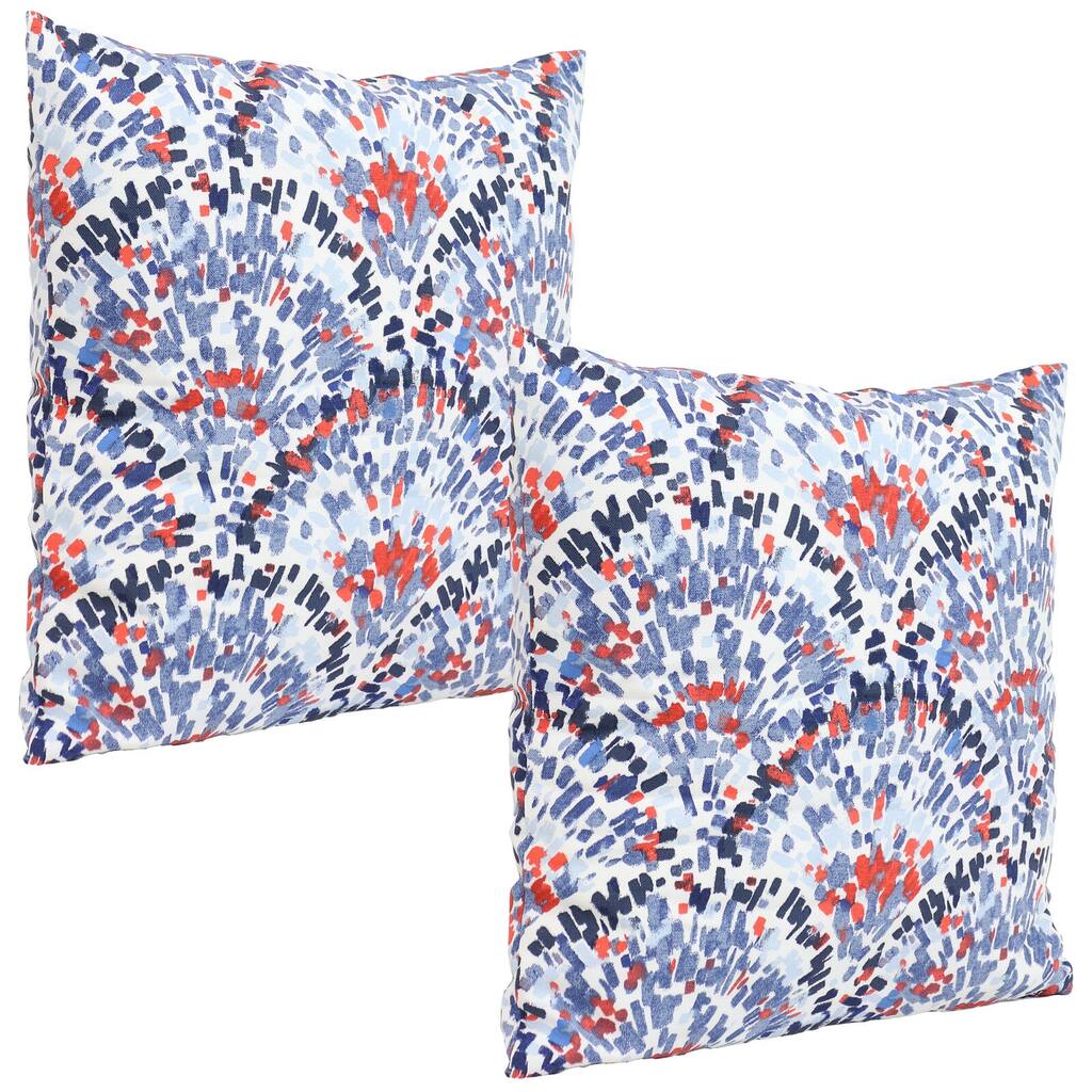 Set of 2 17" Square Abstract Pillow Covers