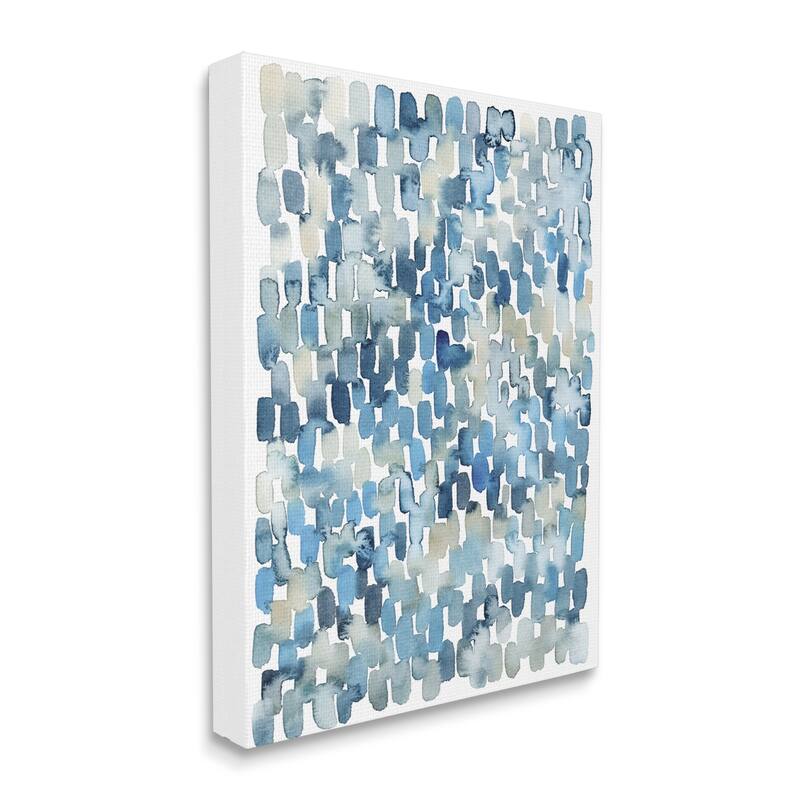 Stupell Coastal Tile Abstract Soft Blue Beige Shapes Canvas Wall Art - 30 x 40