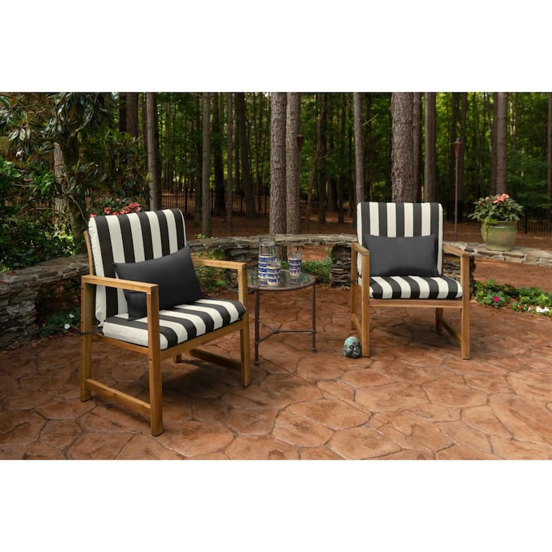 Sunbrella Solid Fabric 1-Piece Indoor/Outdoor Lumbar Pillow, 19"W x 12"L