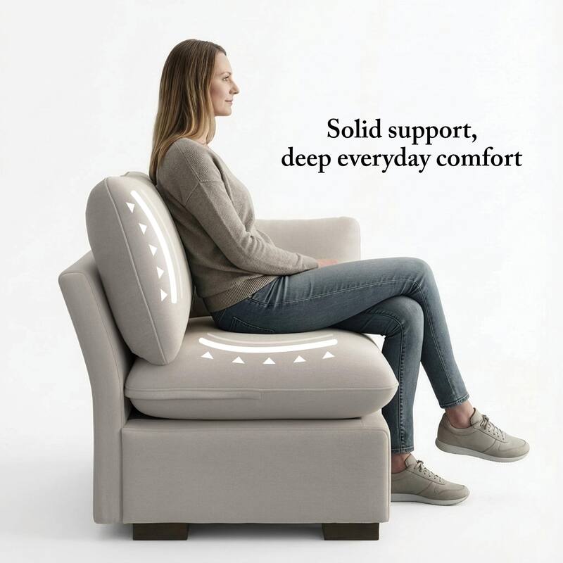 Bush Home Sienna Modular Accent Chair with Storage Ottoman