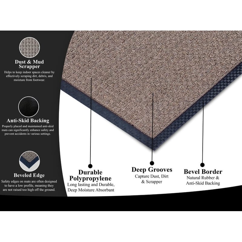 A1HC New Durable and Versatile Polypropylene Rubber Door Mat All Weather Inside Outside Door Mat
