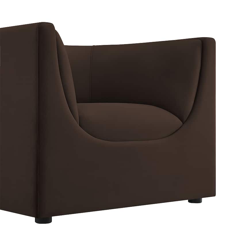 Hilda Curved Back Performance Velvet Armchair