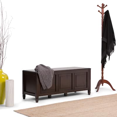 WYNDENHALL Hampshire SOLID WOOD 51 inch Wide Traditional Storage Bench Trunk - 51 W x 18 D x 20.75 H